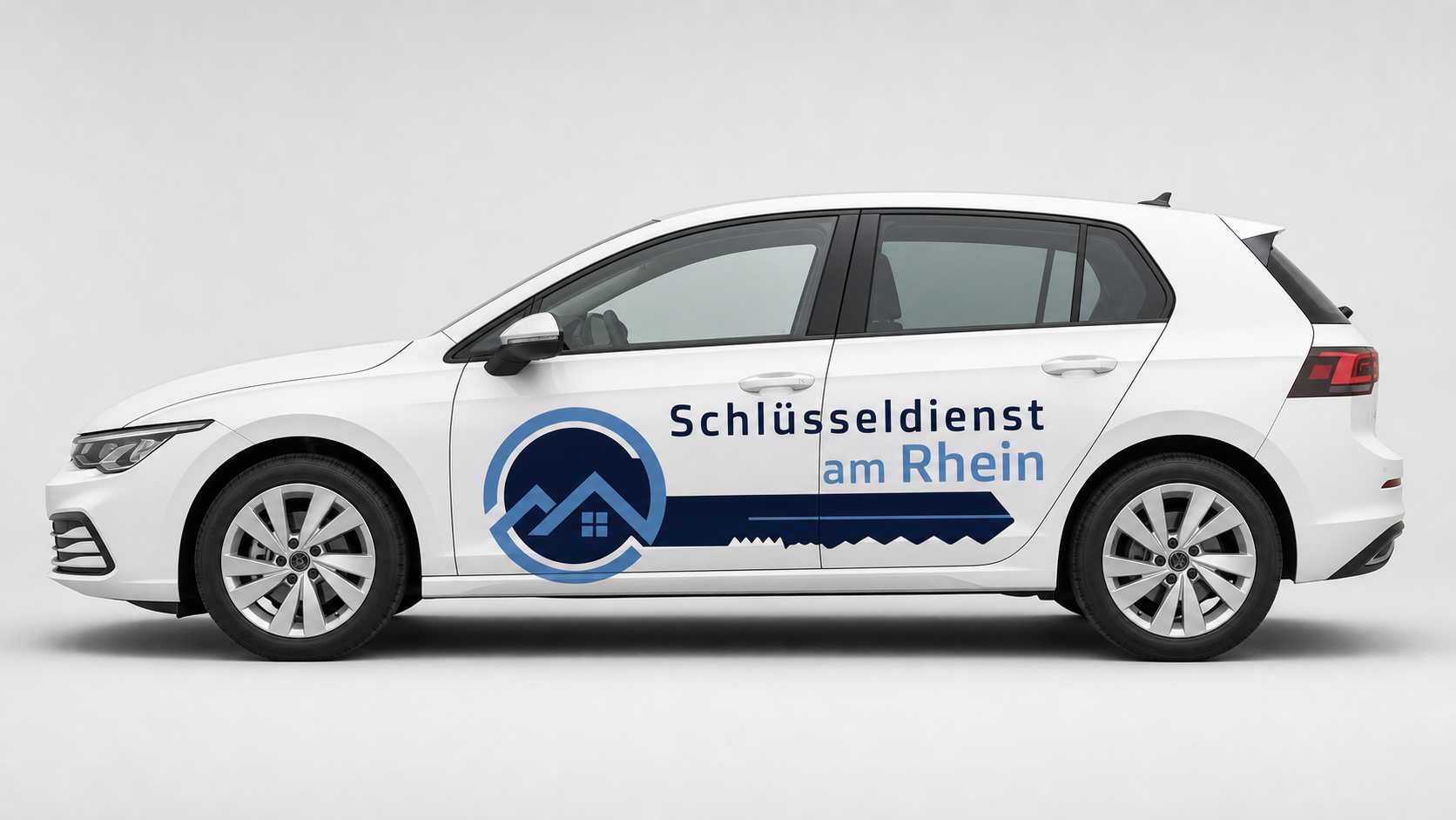 Servicefahrzeug des Schlüsseldienstes am Rhein